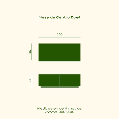 Mesa de Centro con almacenaje Duet