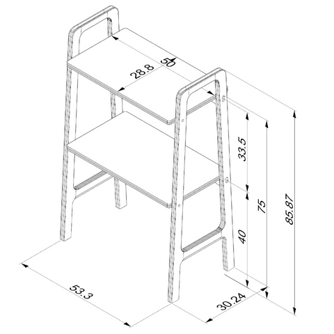 Kushi 2-tier modular shelf